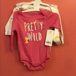 NWT 3-piece Safari Themed Long Sleeve bodysuits